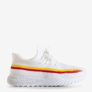 Biele dámske športové topánky s farebnými pruhmi Lutia - Obuv