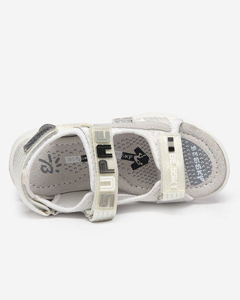 Biele detské sandále s nášivkami Netiks - Obuv