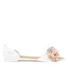 Bílé misky s ozdobnými květy Manami - obuv