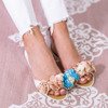 Bílé misky s ozdobnými květy Manami - obuv