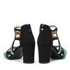 Černé a zelené sandály na růžovém sloupu - Obuv 1