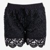 Černé dámské krátké šortky zdobené krajkou - Kalhoty 1