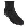 Černé ekologické semišové boty přes koleno s plochým podpatkem Rondesl - Obuv 1