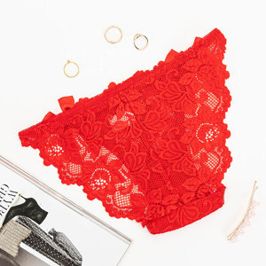 Červené čipkované dámske nohavičky - Spodná bielizeň