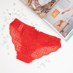 Červené čipkované nohavičky - Spodná bielizeň