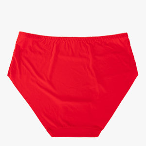 Červené čipkované nohavičky pre ženy PLUS VEĽKOSŤ - Spodná bielizeň