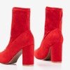 Červené členkové topánky v ekologickom semiši Melinda - Obuv