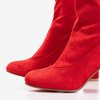 Červené členkové topánky v ekologickom semiši Melinda - Obuv