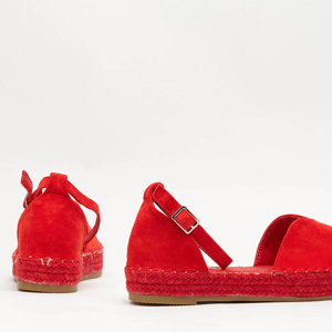 Červené dámske sandále a'la espadrilky na platforme Monata - Topánky