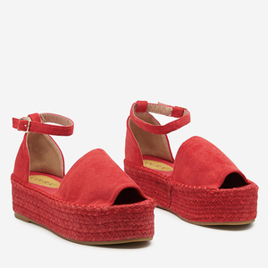 Červené dámske sandále na platforme Ponera - Obuv