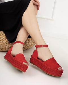 Červené dámske sandále na platforme Ponera - Obuv