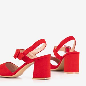 Červené dámske sandále na stĺpiku Weide - Obuv