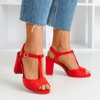 Červené dámské sandály na vyšší sloupek Morata - obuv 1