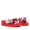 Červené klínové podpatky s květinami Parri - obuv 1