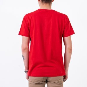 Červené pánske bavlnené tričko - Oblečenie