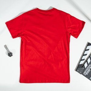 Červené pánske tričko s potlačou - Oblečenie
