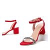 Červené sandály na sloupku s průhlednou vložkou Angelita - obuv