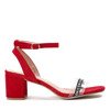 Červené sandály na sloupku s průhlednou vložkou Angelita - obuv