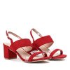 Červené sandály na sloupku s průhlednou vložkou Luisa - obuv 1