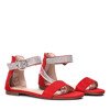 Červené sandály s ozdobnými zirkony Dominico - Obuv 1