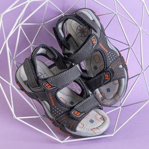 Chlapčenské šedé sandále na suchý zips Retiz - Shoes