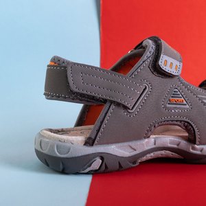 Chlapčenské sivé sandále na suchý zips Monekin - Obuv