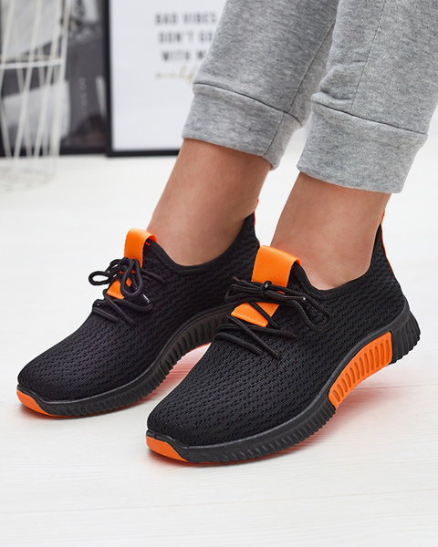Čierna dámska športová obuv s oranžovými vložkami Keteti - Obuv