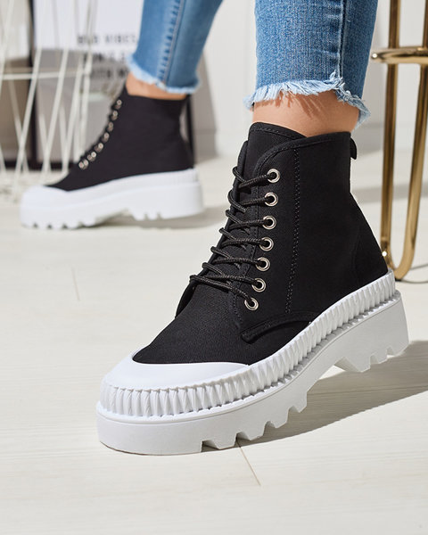 Čierna dámska vysoká športová obuv a'la sneakers Serewa - Obuv