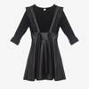 Čierna sukňa z ekokože s dlhými rukávmi - Oblečenie