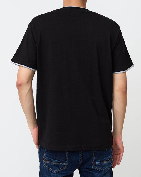 Čierne bavlnené pánske tričko - Oblečenie