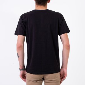 Čierne bavlnené tričko pre mužov - oblečenie