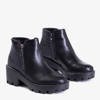 Čierne členkové topánky s vyrazením hadej kože Busselia - Obuv