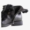 Čierne členkové topánky z ekokože s kožušinou Flaminia - Obuv