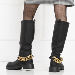 Čierne dámske čižmy pod kolená filusio - topánky