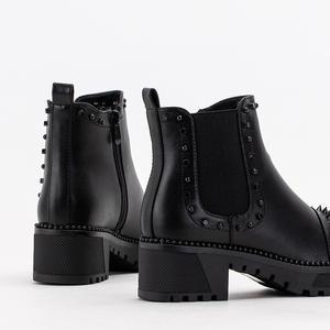 Čierne dámske čižmy s patentkami Landrada - obuv