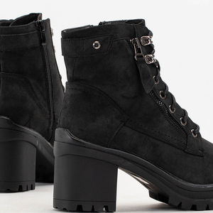 Čierne dámske členkové topánky na vysokom podpätku Imera - obuv