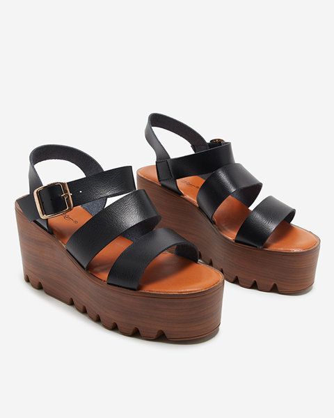 Čierne dámske klinové sandále Asorika- Obuv