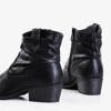 Čierne dámske kovbojské topánky s dekoráciou Adelia - Obuv