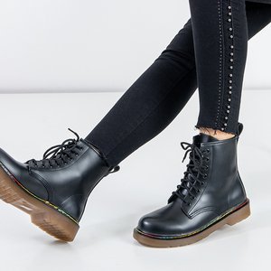 Čierne dámske matné šnurovacie topánky Teona - topánky