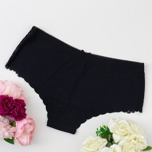 Čierne dámske nohavičky s čipkou - Spodná bielizeň