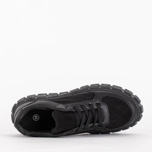Čierne dámske prešívané športové topánky na platforme Iwina - Obuv