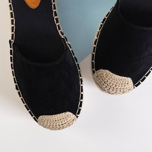 Čierne dámske sandále a'la espadrilky na platforme Indira - Topánky