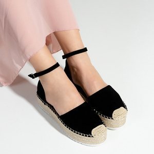 Čierne dámske sandále a'la espadrilky na platforme Indira - Topánky