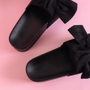 Čierne dámske sandále na platforme s mašľou Doloris - Obuv
