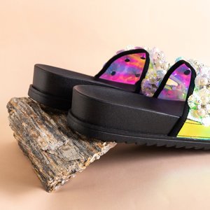 Čierne dámske sandále na platforme s ozdobou Maurelle - Obuv