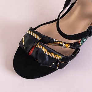 Čierne dámske sandále na stĺpiku Alazania - Obuv