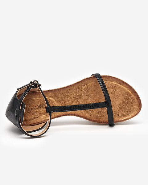 Čierne dámske sandále s eko semišovou vložkou Selione - Obuv
