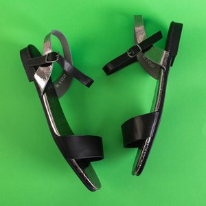 Čierne dámske sandále so zrkadlovou vložkou Mannika - Obuv