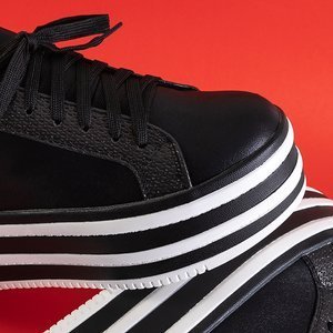 Čierne dámske športové topánky na hrubej platforme Jemima - Obuv