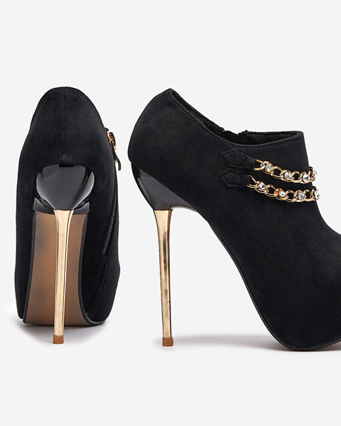 Čierne dámske topánky na vysokom podpätku Ehcso- Obuv